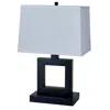Homezia 22" Bronze Open Square Table Lamp With White Rectangle Shade