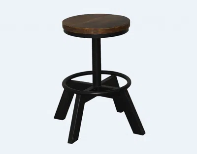 Homezia 22" Brown And Black Iron Backless Bar Chair