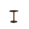 Homezia 22" Brown Solid Wood Round Pedestal End Table