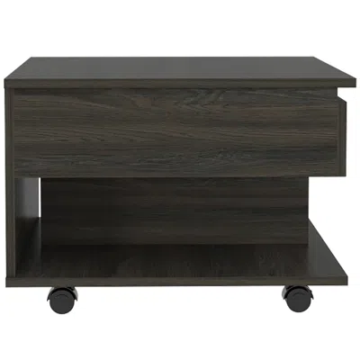 Homezia 22" Carbon Espresso Manufactured Wood Rectangular Coffee Table With Drawer