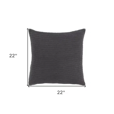 Homezia 22" Charcoal Cotton Pillow