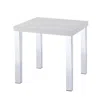 Homezia 22" Chrome And White High Gloss Square End Table
