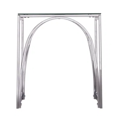 Homezia 22" Chrome Glass And Iron Square End Table
