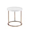Homezia 22" Copper And White Round End Table