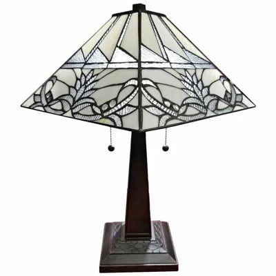Homezia 22" Dark Brown Metal Two Light Candlestick Table Lamp With White Empire Shade