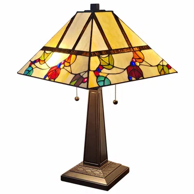 Homezia 22" Dark Brown Metal Two Light Candlestick Table Lamp With White Shade