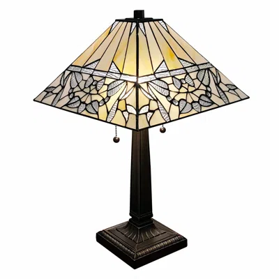 Homezia 22" Dark Brown Metal Two Light Candlestick Table Lamp With White Shade