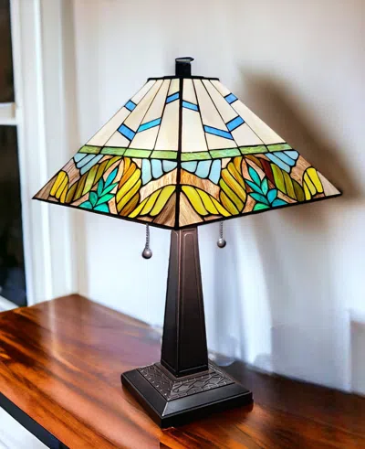 Homezia 22" Dark Brown Metal Two Light Candlestick Table Lamp With White Shade In Multi