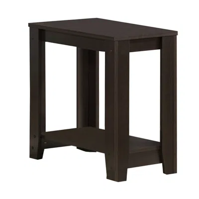 Homezia 22" Dark Brown Wood End Table With Shelf