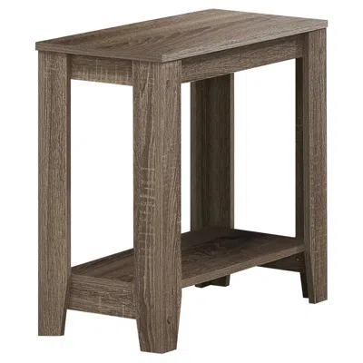 Homezia 22" Deep Taupe End Table With Shelf In Brown