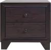 Homezia 22" Espresso Two Drawers Solid Wood Nightstand
