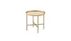 Homezia 22" Gold And Oak Manufactured Wood And Metal Round End Table