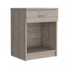 Homezia 22" Gray One Drawer Faux Wood Nightstand