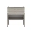 Homezia 22" Gray One Drawer Faux Wood Nightstand