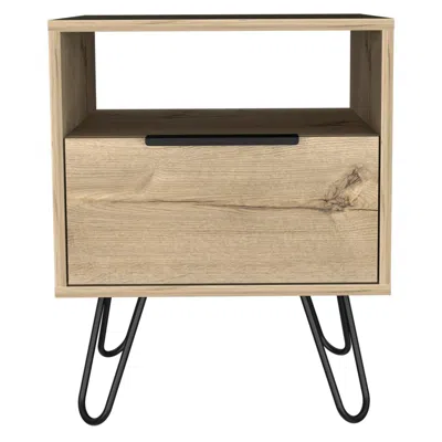 Homezia 22" Light Oak Nightstand In Neutral
