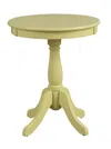 Homezia 22" Light Yellow Solid Wood Round End Table