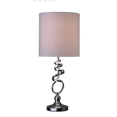 Homezia 22" Nickel Bedside Table Lamp With Off White Drum Shade In Brown