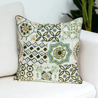 Homezia 22" Off White Cotton Throw Pillow