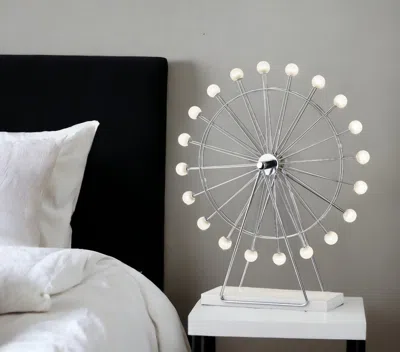 Homezia 22" Off White Metal Multi Light Bedside Led Table Lamp With Off White Globe Shade