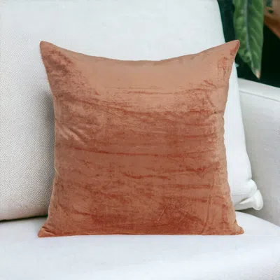 Homezia 22" Orange Cotton Blend Throw Pillow
