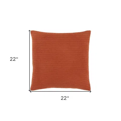 Homezia 22" Orange Cotton Pillow