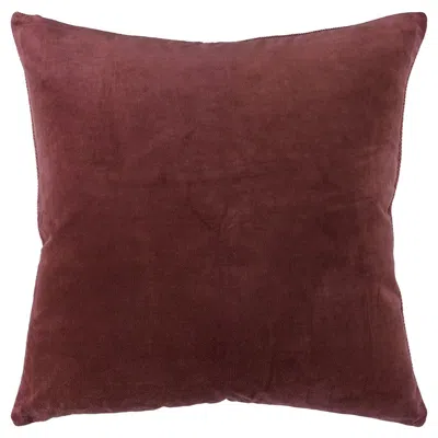 Homezia 22" Rust Cotton Velvet Throw Pillow In Red