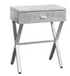 Homezia 22" Silver And Gray Wood And Metal End Table With Drawer
