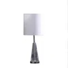 Homezia 22" Silver Bedside Table Lamp With White Drum Shade