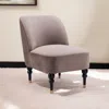 Homezia 22" Taupe Black And Gold Velvet Side Chair