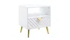 Homezia 22" White Manufactured Wood And Metal Rectangular End Table With Drawer And Shelf