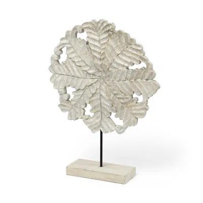 Homezia 22" White Metal Sculpture