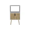 Homezia 22" White One Drawer Faux Wood Nightstand