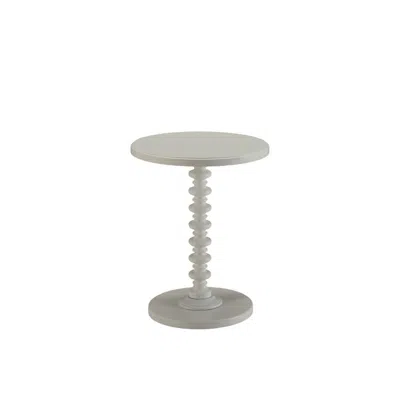 Homezia 22" White Solid Wood Round End Table