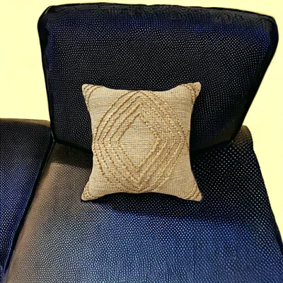 Homezia 22" X 22" Brown Jute Pillow With Unavailable Edges