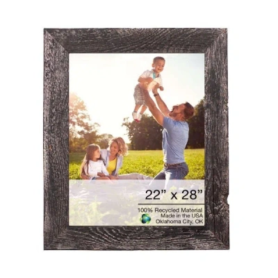 Homezia 22" X 28" Rustic Farmhouse Rustic Black Wood Frame