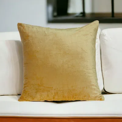 Homezia 22" Yellow Cotton Blend Throw Pillow
