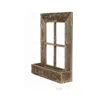 Homezia 22x18 Rustic Weatered Grey Window Frame With Planter