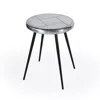 Homezia 23" Aluminum And Manufactured Wood Aviator Round End Table