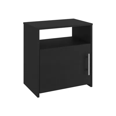 Homezia 23" Black Faux Wood Nightstand With Storage