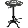Homezia 23" Black Iron Backless Adjustable Height Bar Chair