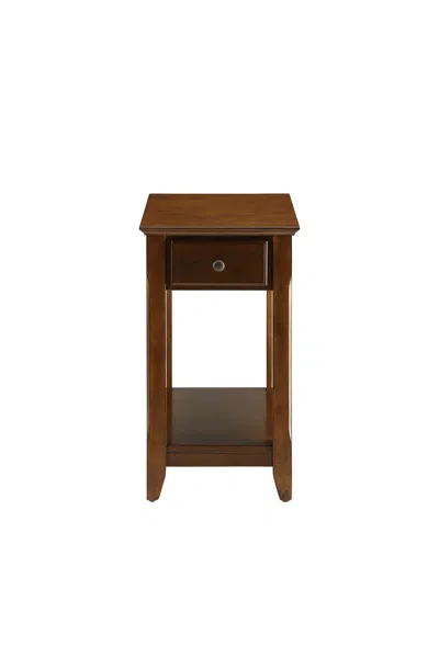 Homezia 23" Brown Solid Wood End Table