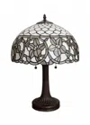 Homezia 23" Dark Brown Metal Two Light Candlestick Table Lamp With White Shade