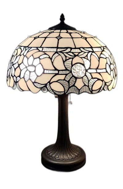 Homezia 23" Dark Brown Metal Two Light Candlestick Table Lamp With White Shade