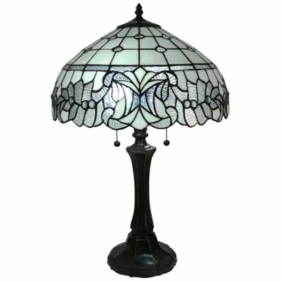Homezia 23" Dark Brown Metal Two Light Candlestick Table Lamp With White Shade In Gold