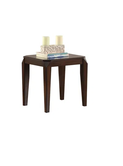 Homezia 23" Dark Brown Solid Wood End Table