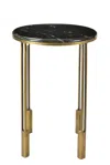 Homezia 23" Gold And Black Marble And Iron Round End Table