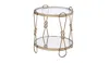 Homezia 23" Gold Mirrored And Metal Round End Table With Shelf