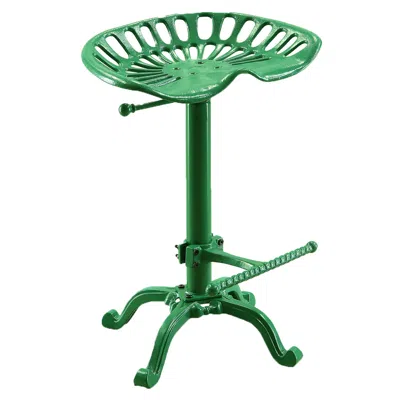 Homezia 23" Green Iron Backless Adjustable Height Bar Chair In Black
