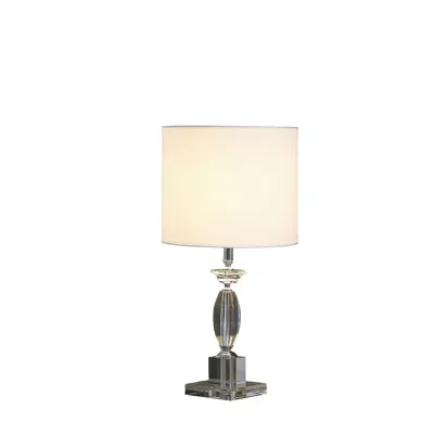 Homezia 23" Silver Crystal Standard Table Lamp With White Classic Drum Shade Table Lamp In Gray