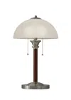 Homezia 23" Silver Metal Standard Table Lamp With White Shade